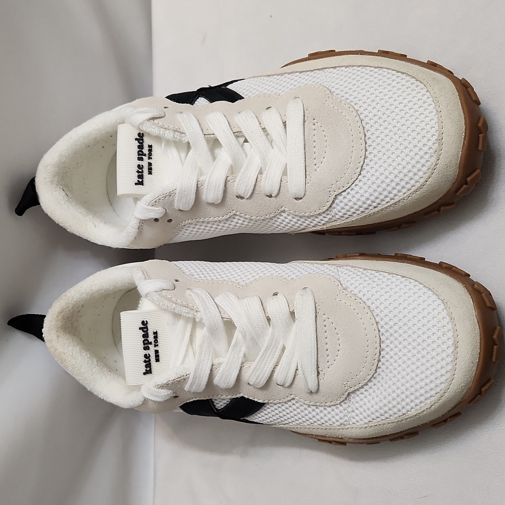 Kate Spade New York K As In Kate Leather Terry Cloth Sneakers (W Size 9) - Picture 3 of 13